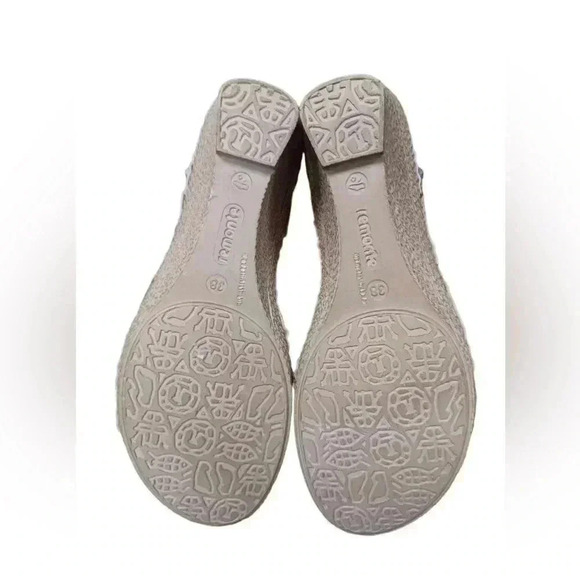 Remonte Metallic Espadrilles Wedge Sling Back Sandals Size 38 - Picture 6 of 8